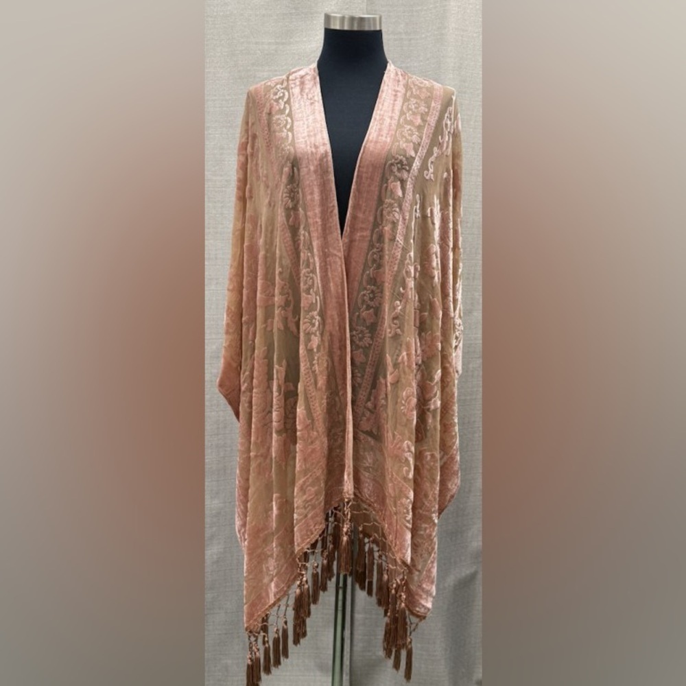 Elegant Boho Velvet Kimono Jacket - Picture 4 of 5